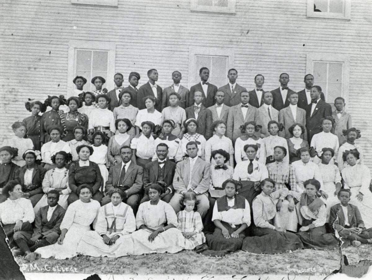 The students and faculty of Fort Worth Indusrrial & Mechanical College. The photo is dated in archives as about 1919, but may be earlier.