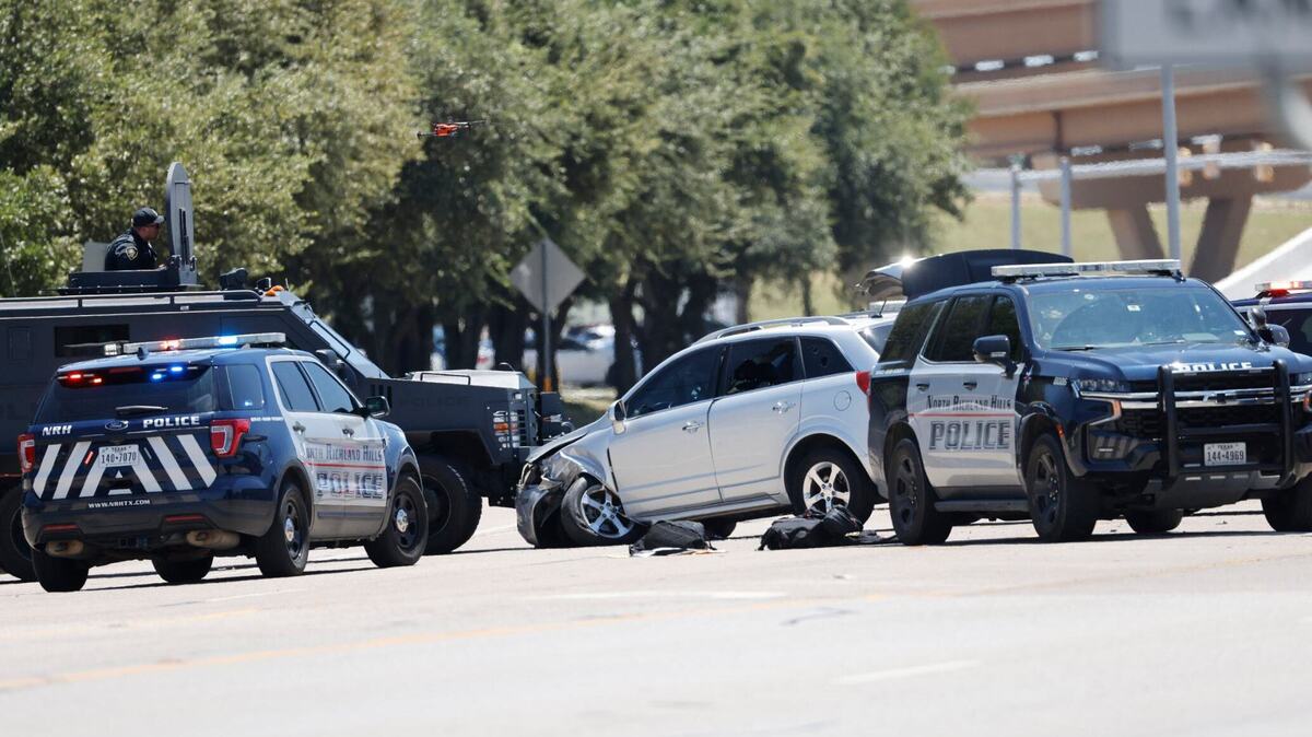 A police standoff in North Richland Hills on Davis Boulevard on Saturday ended when officers fired several rounds of gas through the suspect’s front windshield. The suspect was taken into custody.