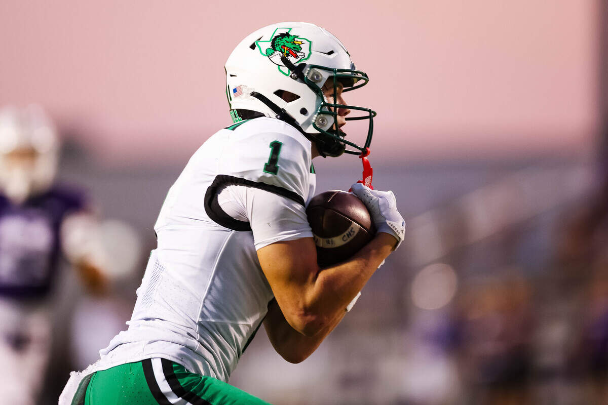 Southlake Carroll wide receiver Brock Boyd catches a pass that resulted in a touchdown in a district matchup against Keller Timber Creek on Thursday, September 25, 2025 at Keller ISD Stadium in Keller, Texas.