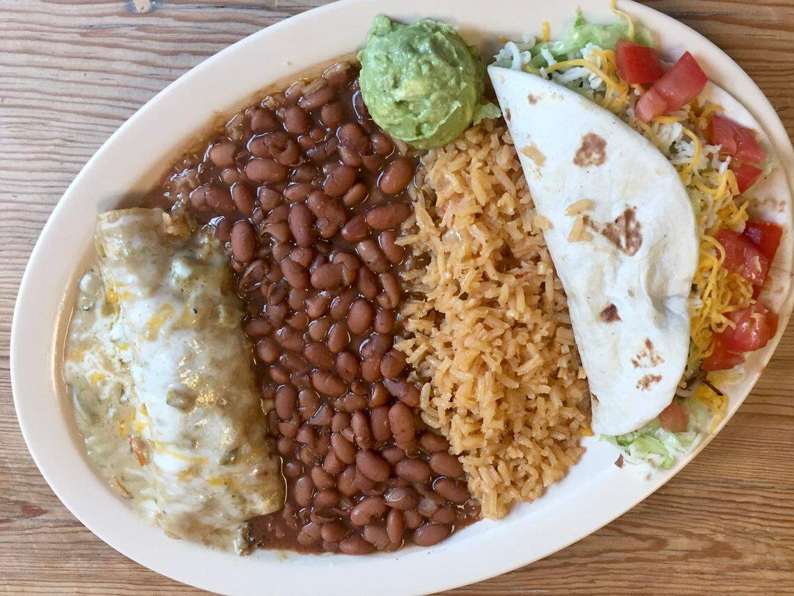 A creamy Hatch green chile platter Nov. 19, 2016, at Enchiladas&nbsp;¡Olé!.