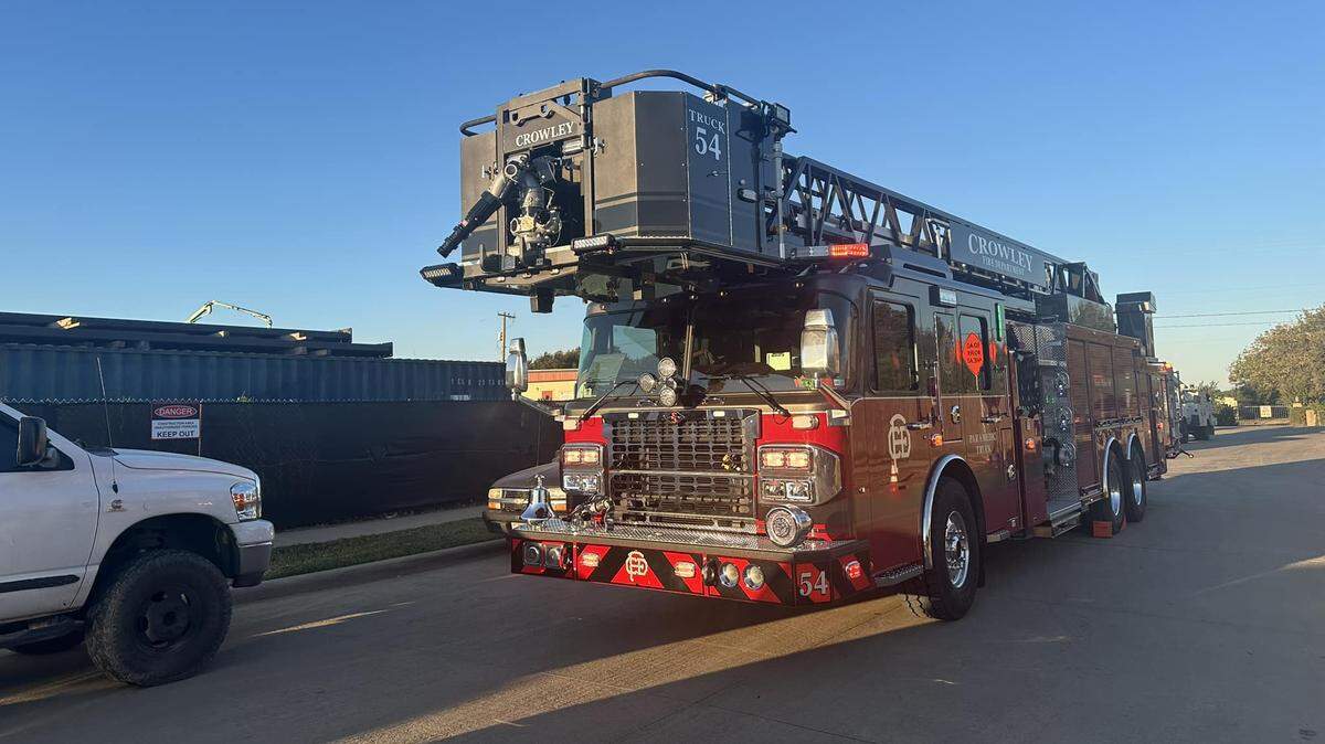 Two people have been hospitalized after construction vehicles came into contact with power lines in Crowley on Monday morning Oct. 21, 2024, according to the Crowley Fire Department.