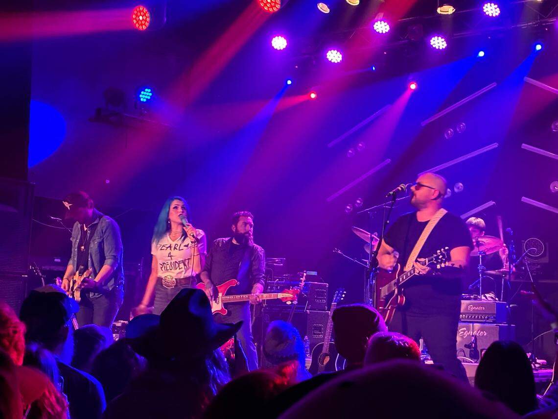 Shelby Stone performs at the Lincoln Theatre in Raleigh, N.C. Saturday, Feb. 7, 2026. Stone and Chris Knight opened for American Aquarium on the band’s annual Roadtrip to Raleigh concert weekend.