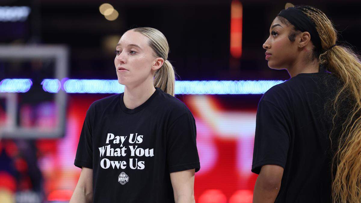 Dallas Wings guard Paige Bueckers looks on before the 2025 WNBA All Star Game in July in Indianapolis.