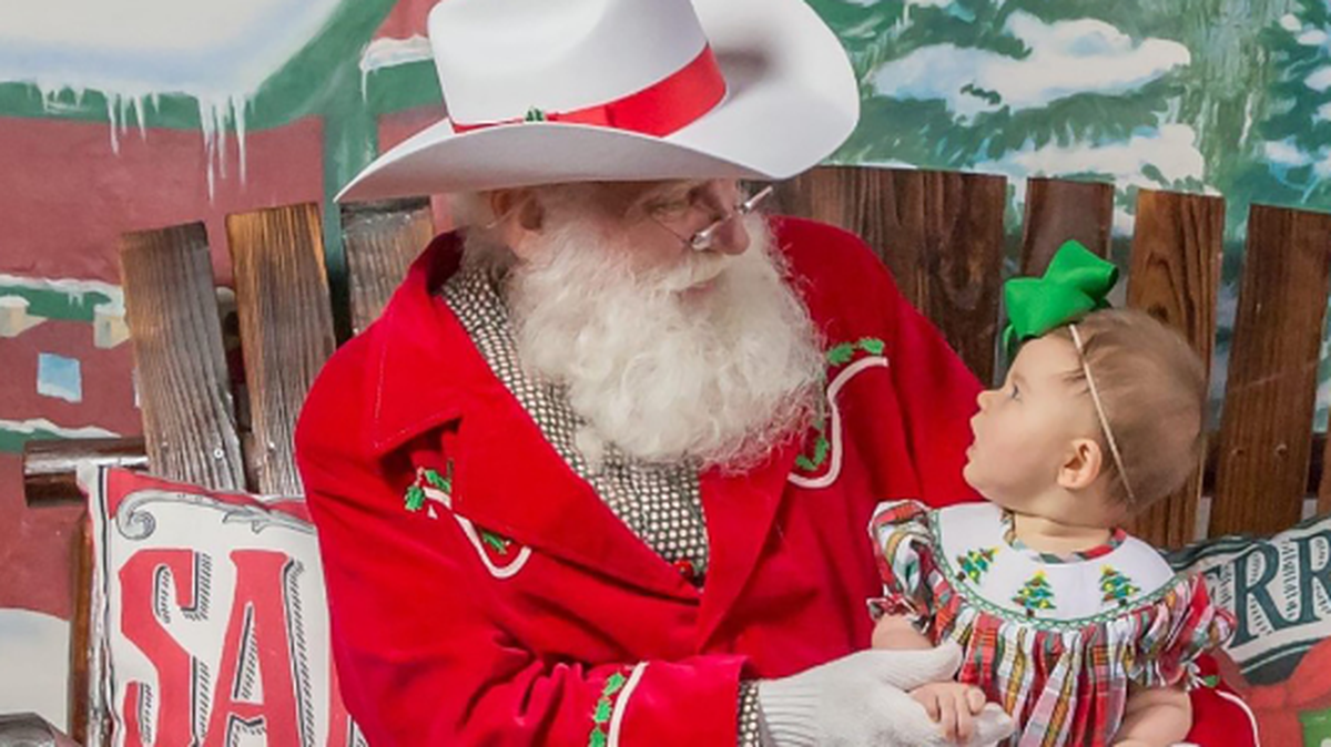 Cowboy Santa at the Fort Worth Stockyards.