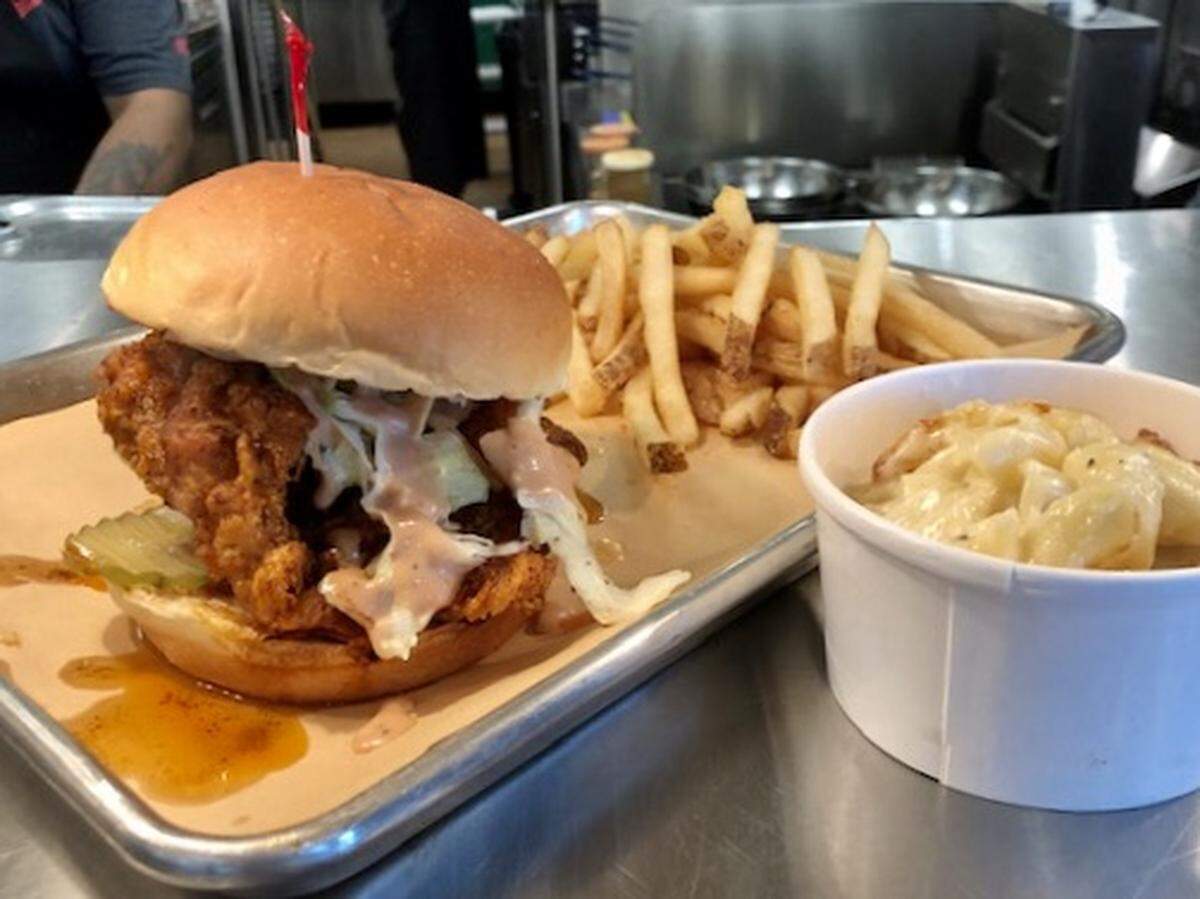 A chicken sandwich at the Cookshack.