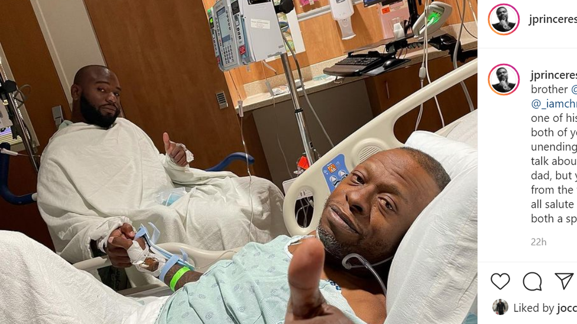 Brad Jordan, known as Scarface, received a kidney transplant from his son, Christopher Jordan, following COVID-related organ failure.