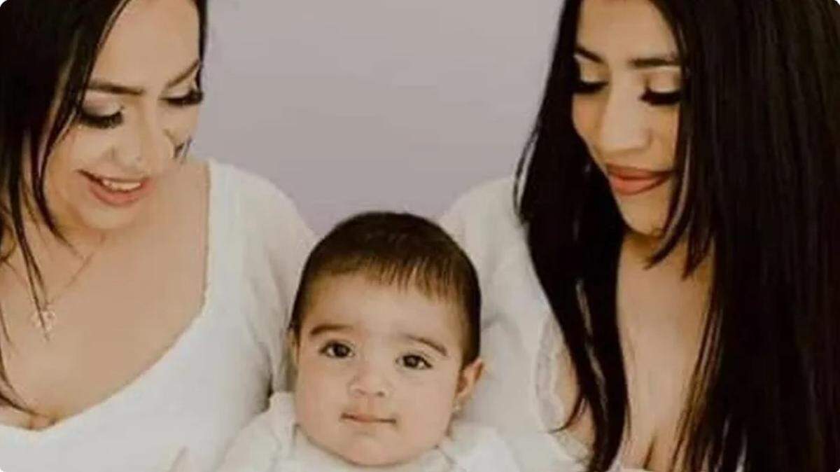 Karina Lopez (left) is pictured with grandson Logan De La Cruz, 1, and daughter Vanessa De La Cruz, 20. The three were killed along with Karina’s husband, Jose Lopez, in a shooting Sunday in Dallas.