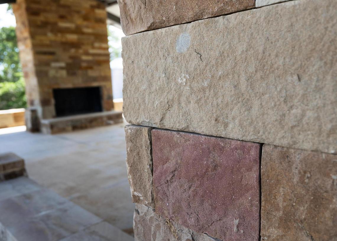 The bricks of the pavilion at Palo Pinto Mountains State Park is constructed from local stone.