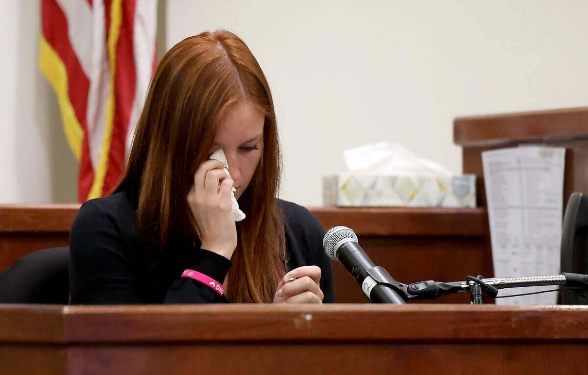 Elizabeth Ashley Strand, the stepmother of Athena Strand, gives testimony during the capital murder trial of Tanner Horner in the November 2022 strangulation killing of 7-year-old Athena Strand on Tuesday, April 7, 2026, at the Tim Curry Criminal Justice Center in Fort Worth.