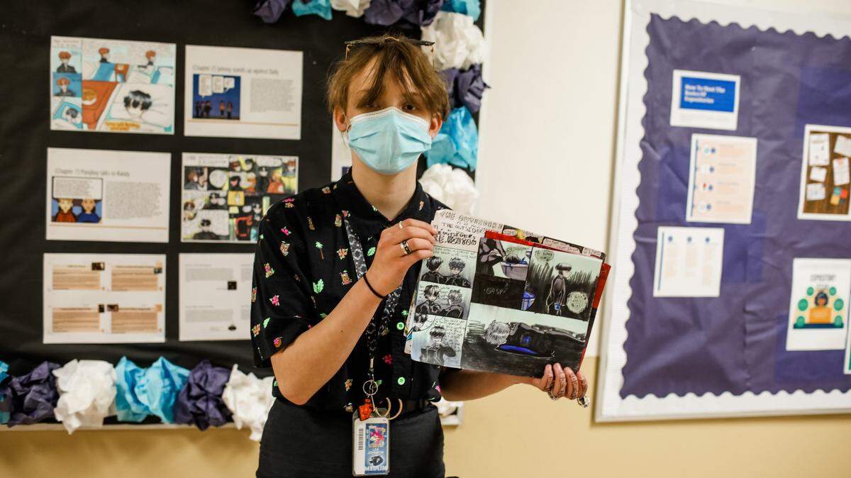 Lea Johnson, a student at Medlin Middle School in the Northwest school district, took a different approach when asked to complete an assignment about the novel “The Outsiders.”