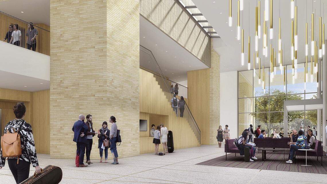 The lobby of the new Van Cliburn Concert Hall, the home for Cliburn preliminaries.