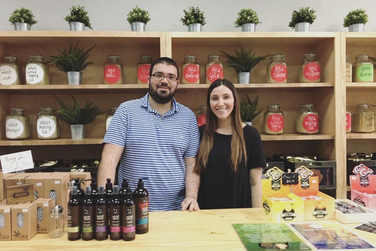 David Palatnik and Dafna Revah, husband and wife owners of a chain of stores marketing CBD and kratom products, opened a new Arlington store in March and say they are on pace to open about one new store every month