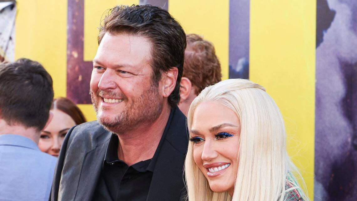 HOLLYWOOD, LOS ANGELES, CALIFORNIA, USA - APRIL 30: Blake Shelton and wife Gwen Stefani arrive at the Los Angeles Premiere Of Universal Pictures’ ‘The Fall Guy’ held at the Dolby Theatre on April 30, 2024 in Hollywood, Los Angeles, California, United States. (Photo by Xavier Collin/Image Press Agency/Sipa USA)