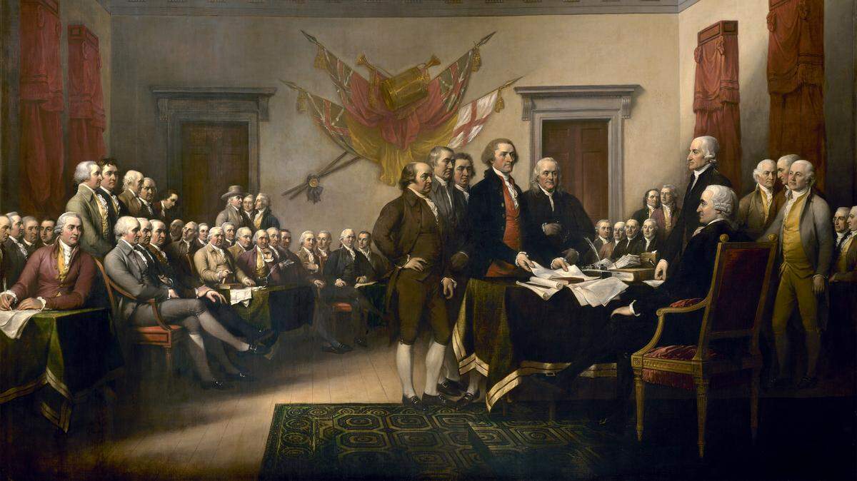 “Declaration of Independence” in the U.S. Capitol rotunda by John Trumbull.