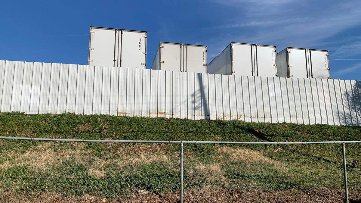 The back side of 4812 Parker Henderson Road, as viewed from Letitia Wilbourn’s backyard. Fort Worth city leaders are planning to rezone the truck lot for residential use.