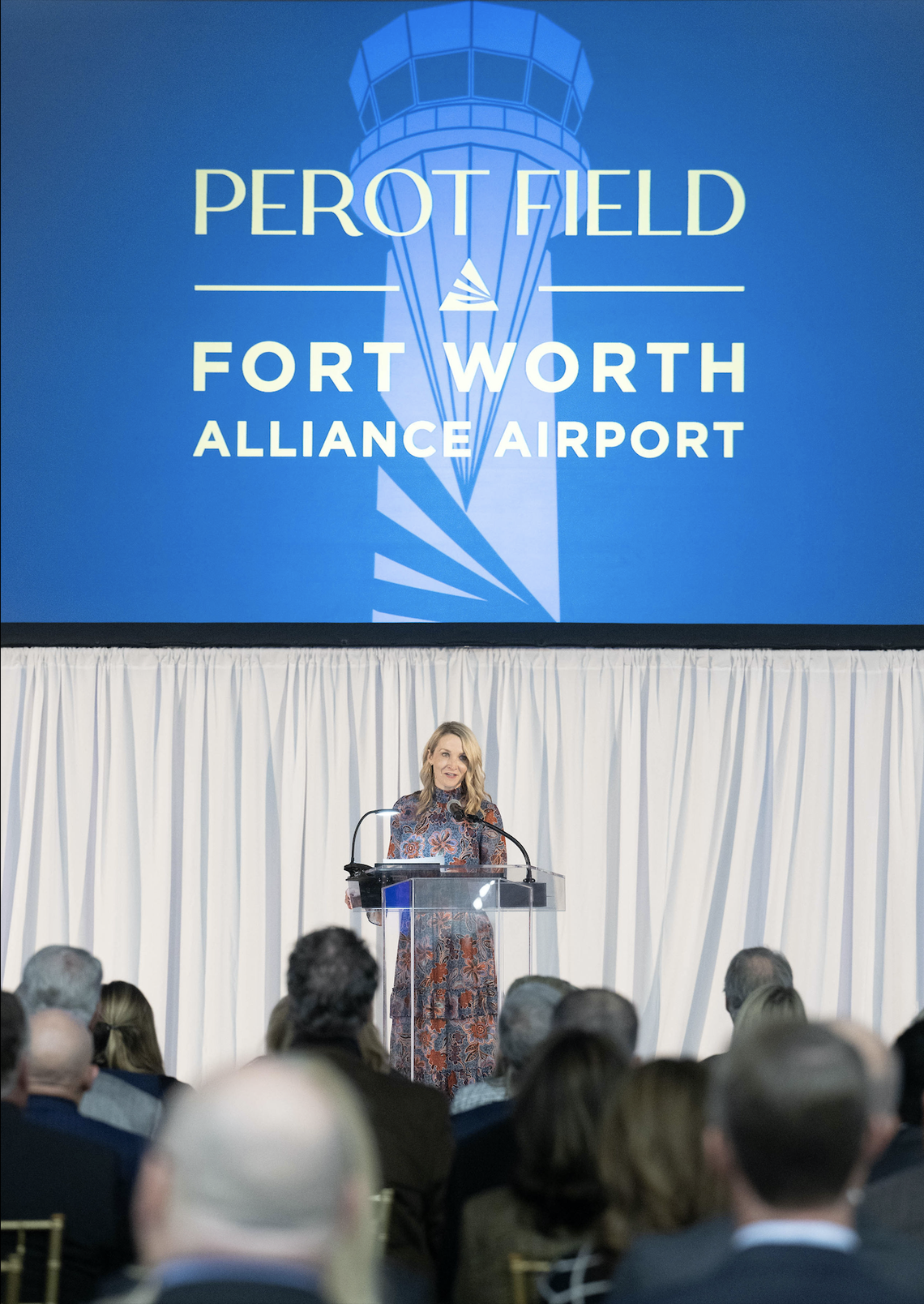 Fort Worth Mayor Mattie Parker discussed the “innovative economic growth” Hillwood drives at Perot Field’s dedication event.