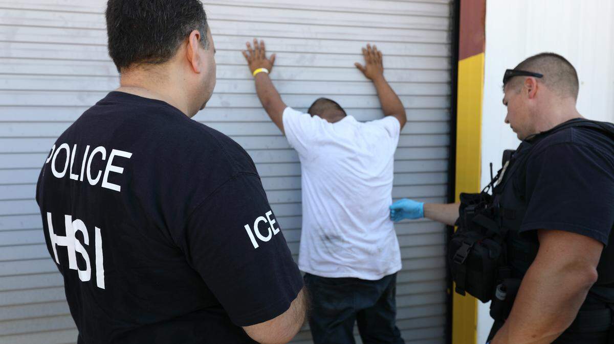 ICE executes federal criminal search warrants at a factory in North Texas in this file photo.