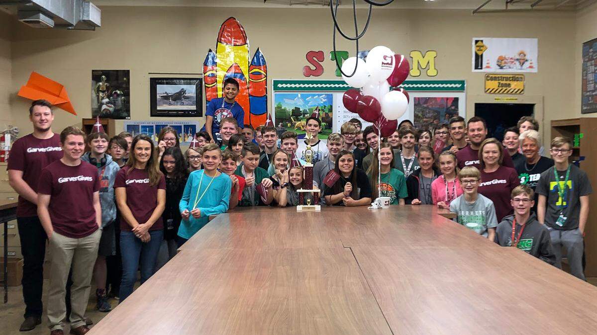 Azle Junior High students were among the overall winners in the inaugural Garver Chain Reaction Challenge that featured teams from 100 schools over an 11-state area.