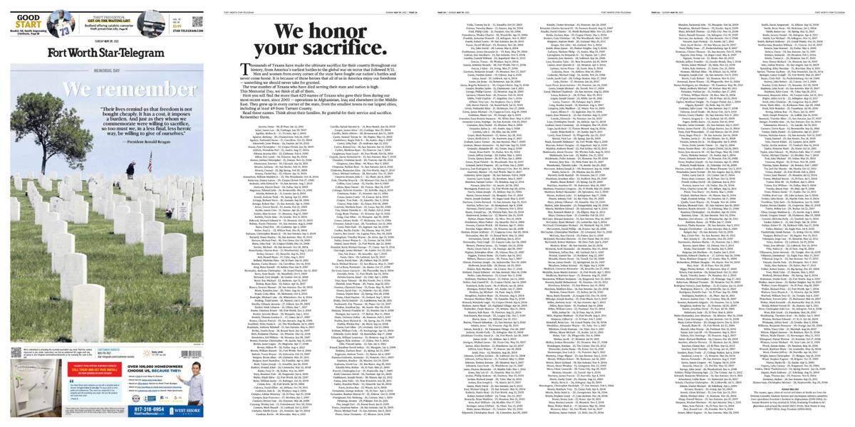 Star-Telegram print edition on Sunday, May 29, 2022
