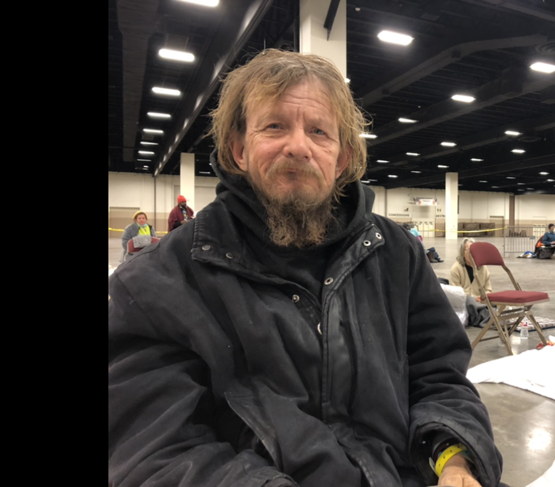 CJ Campbell, 56, stayed at the Fort Worth Convention Center to get out of the cold. He has been living on the streets for about 20 years and usually stays on Magnolia Avenue with a shopping cart of supplies.