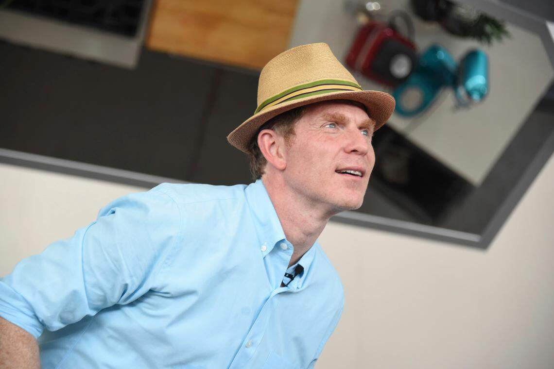 Bobby Flay hosts the South Beach Wine & Food Festival - Goya Foods’ Grand Tasting Village KitchenAid Culinary Demonstration on 13th Street & Ocean Drive, Saturday, Feb. 25, 2017 in Miami Beach, Fla. (Photo by Michele Eve Sandberg/Invision/AP)