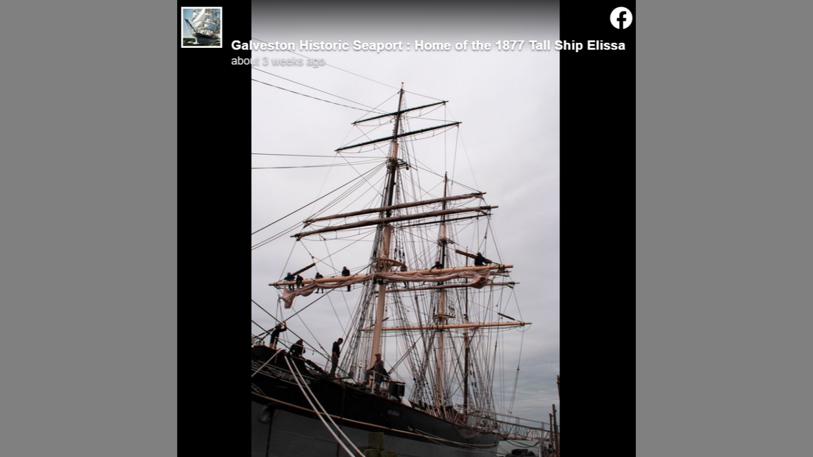 A woman fell from the top of a mast and died on an historic ship docked in Galveston, Texas.