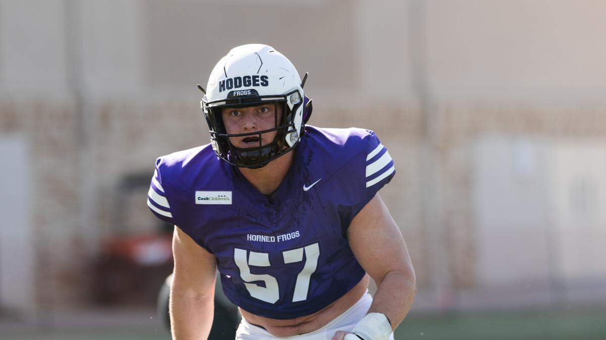 Navy transfer linebacker Johnny Hodges has continued to establish himself as a leader for TCU during preseason camp.