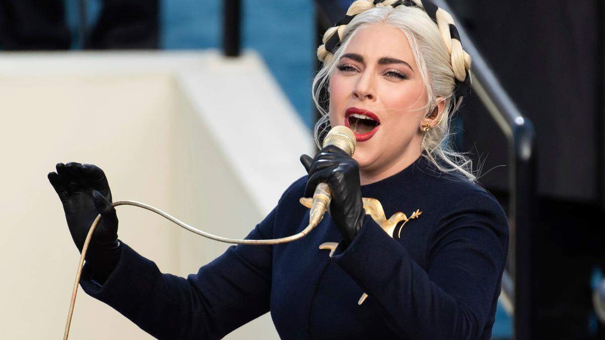 FILE - In this Wednesday, Jan. 20, 2021 file photo, Lady Gaga sings the national anthem during President-elect Joe Biden’s inauguration at the U.S. Capitol in Washington. (AP Photo/Saul Loeb, Pool,File)