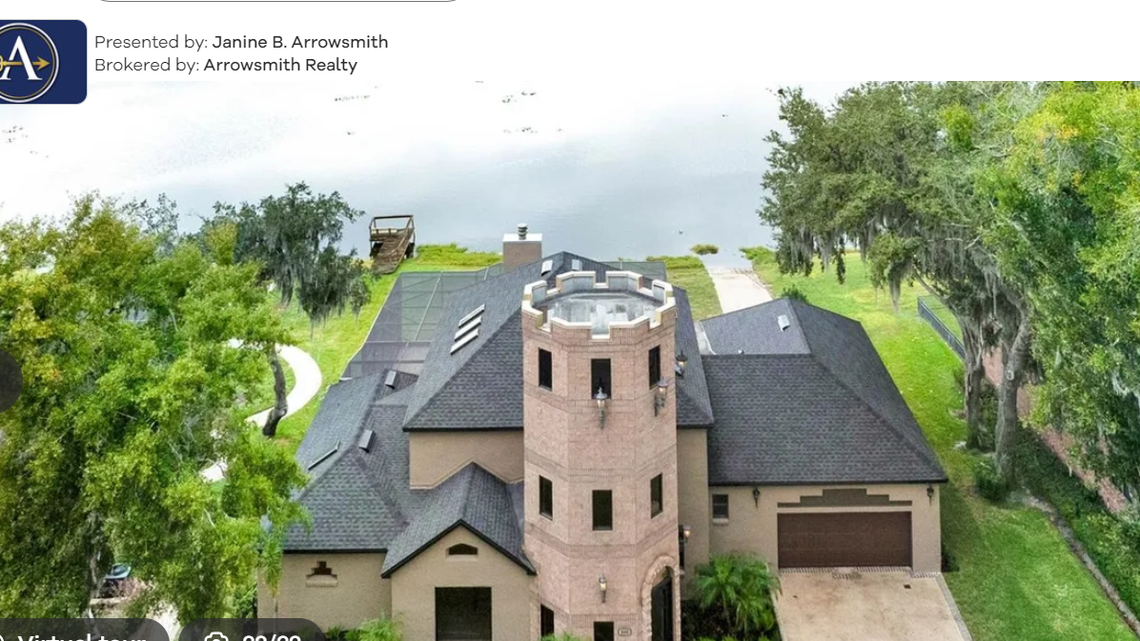 The castle stands out in a unique fashion in the Florida neighborhood.