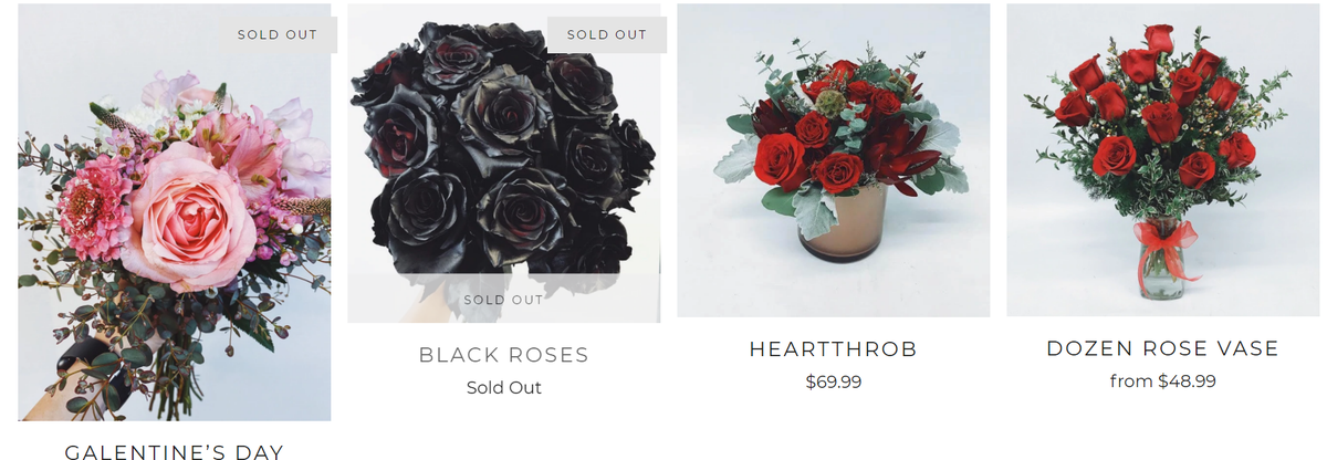 Estos son algunos ramos disponibles en The Flower Market on 7th Street.