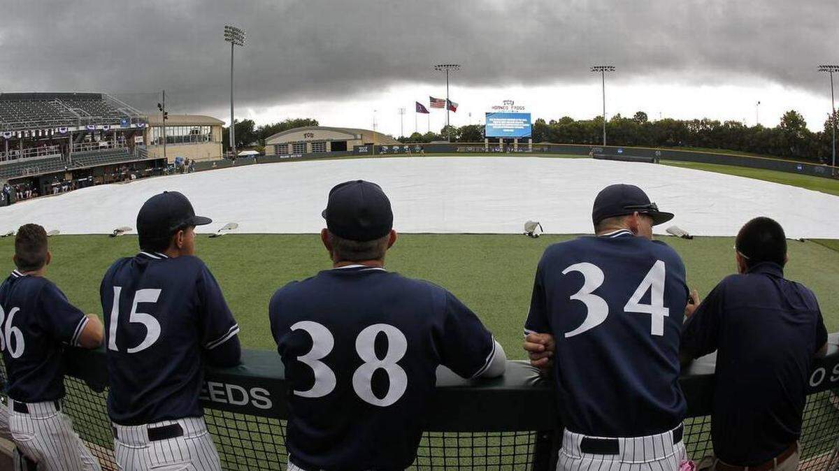 TCU's game against UT Arlington on Wednesday has been postponed because of rain to 6:30 p.m. Thursday at Lupton Stadium.