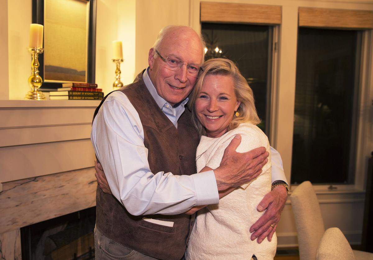Former Vice President Dick Cheney hugs his daughter Liz Cheney after she won the Republican primary for the U.S. Congress Aug. 16, 2016, in Wilson, Wyoming.