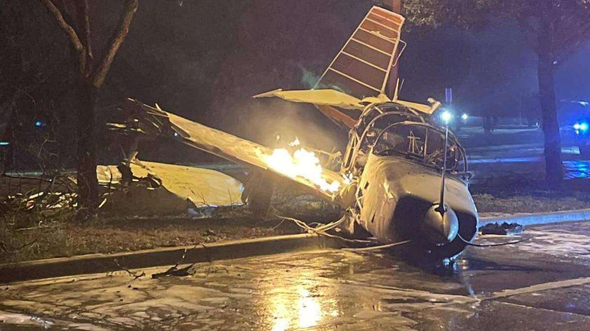 Two people onboard a single-engine plane were taken to a hospital after the plane crashed Monday night in Carrollton, according to Carrollton police.