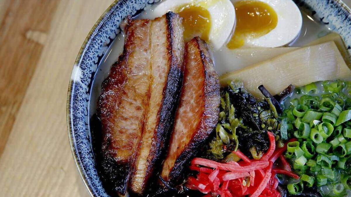 Oni Ramen in Fort Worth will introduce a self-serve ordering system where diners can order and customize dishes such as the Kyushu Tonkotsu ramen (pork broth, wood ear mushroom, mustard greens, red ginger, black garlic).