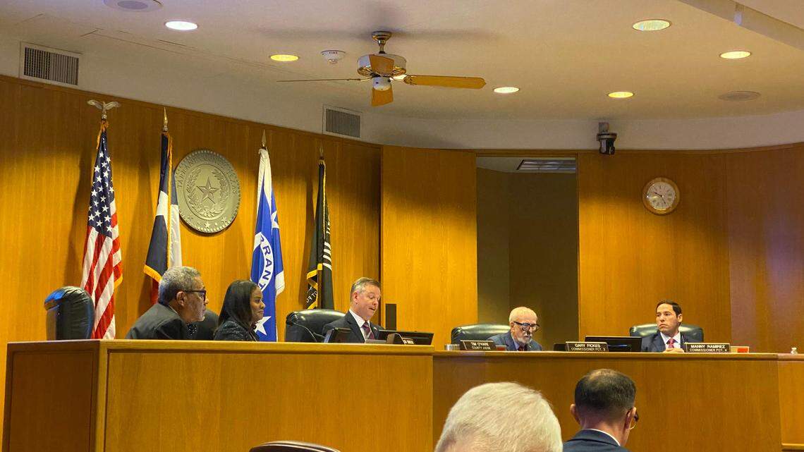 Tarrant County commissioners court, shown in January 2023.