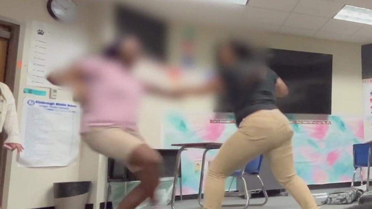 A student took cellphone video of classroom fights that a former teacher is accused of arranging at a Mesquite middle school.