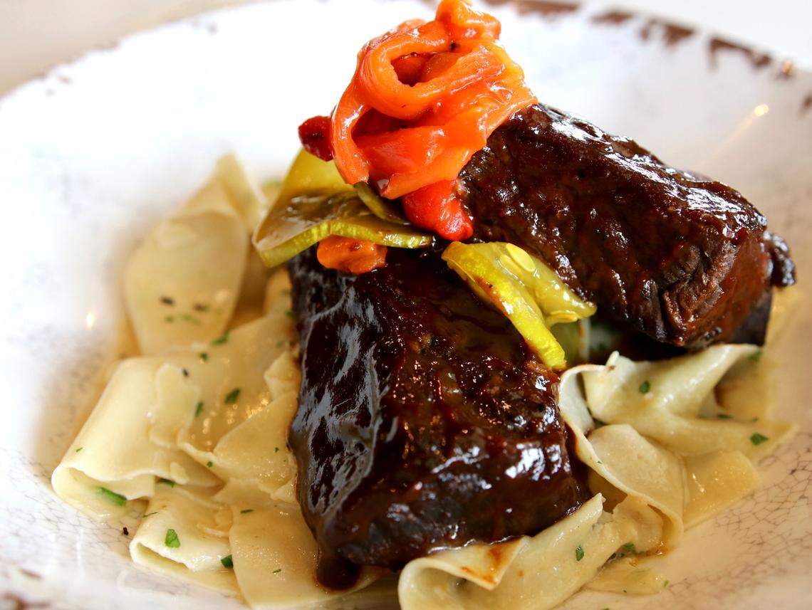 A braised chipotle short rib on pappardelle is one of the new Fireside Pies specials.