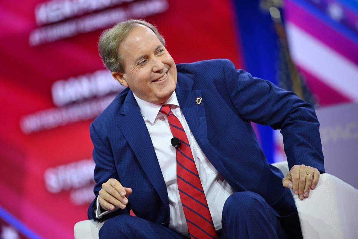Texas Attorney General Ken Paxton speaks during the annual Conservative Political Action Conference (CPAC) meeting on February 23, 2024, in National Harbor, Maryland. (Photo by Mandel NGAN / AFP) (Photo by MANDEL NGAN/AFP via Getty Images)