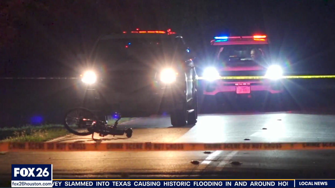 The man’s body was found in the road near a bicycle in Channelview, authorities said.