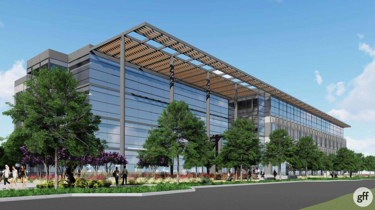 A rendering of Hillwood Commons II, an office building to be built at Alliance Town Center.