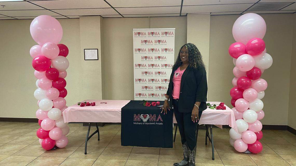 Melinda Hamilton, founder of Mothers of Murdered Angels, adorned the group’s 18th anniversary on Sunday, Oct. 14, with pink decorations to honor those who lost their lives to violence and family members of crime victims.