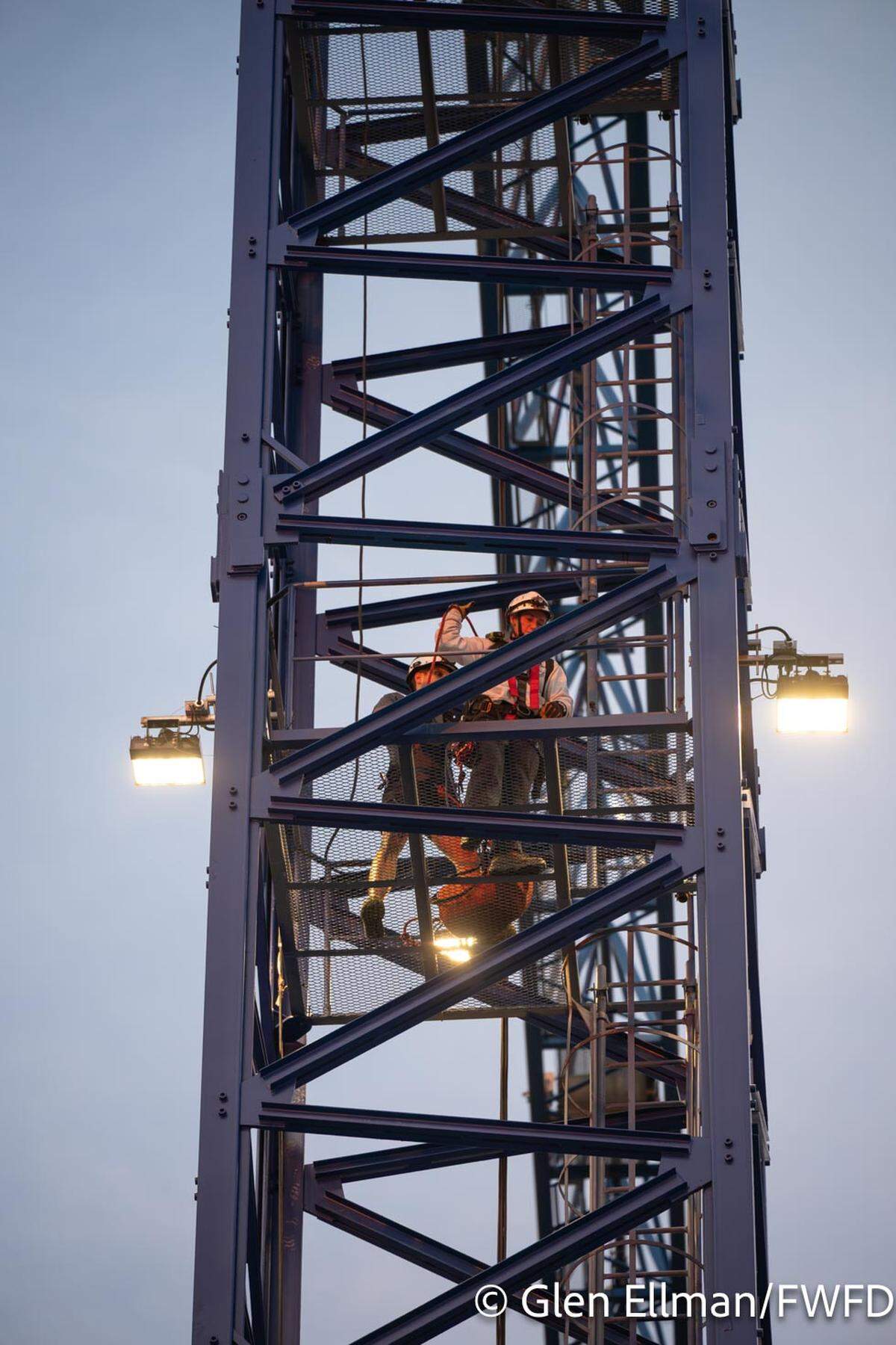 The Fort Worth Fire Department rescued a man from a crane booth on May 6, 2026.