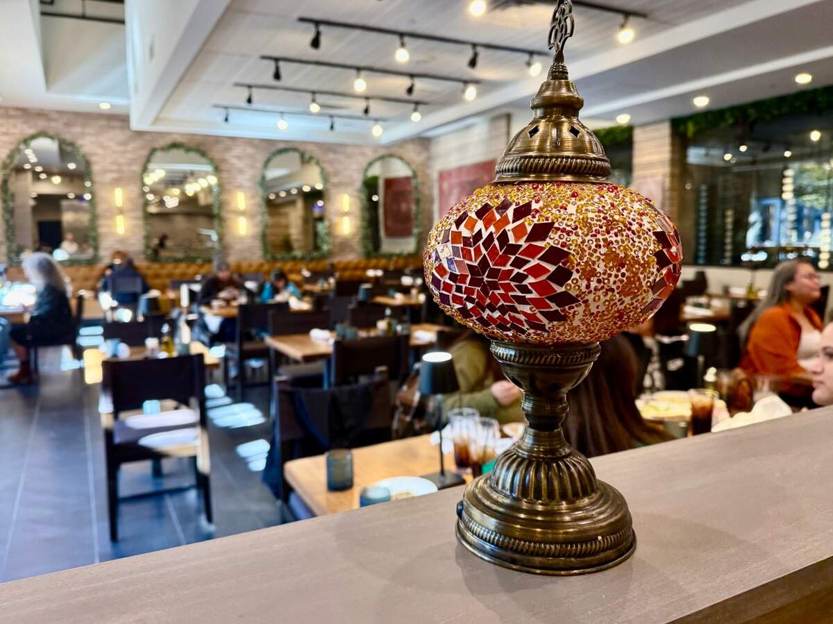 The dining room at the new Terra Mediterranean, serving a buffet for both lunch and dinner through New Year’s Day and a daily lunch buffet afterward on Crockett Street as seen Dec. 21, 2024, in Fort Worh.