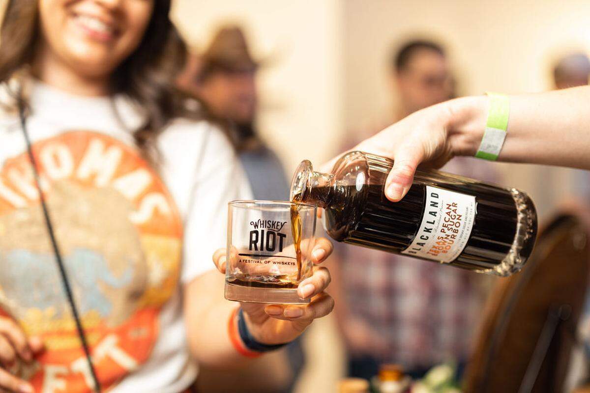 Fort Worth’s Blackland Distillery showcased its selection at a 2024 Whiskey Riot event.