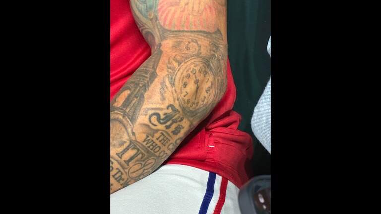 Manager Skip Schumaker explains his one tattoo that Rangers’ fans will loathe