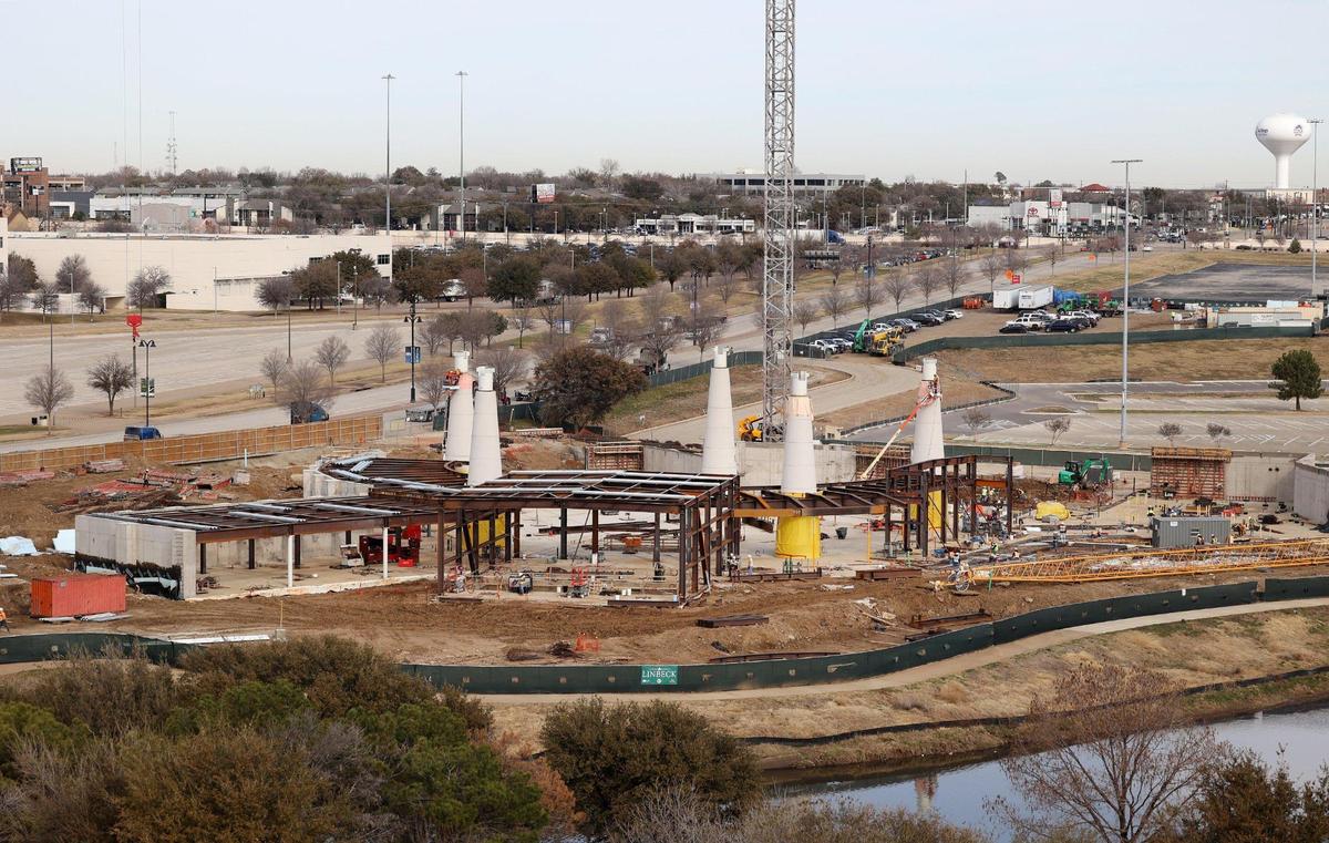 Construction continues on the National Medal of Honor Museum in Arlington’s entertainment district on Monday, February 13, 2023.
