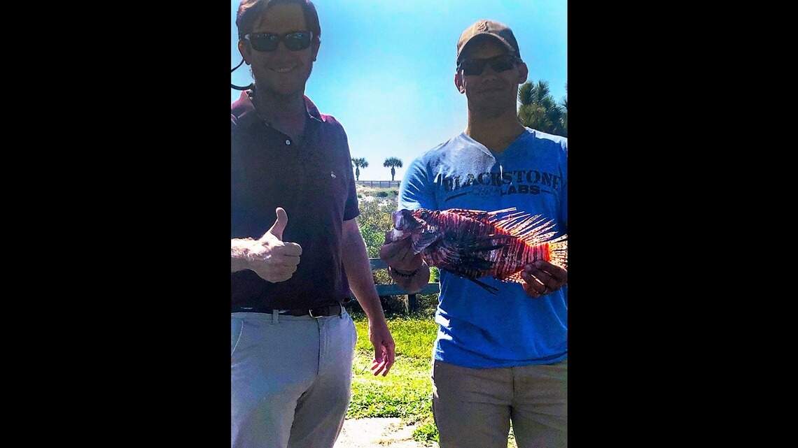 Angler got an up-close look at a ‘monster’ lionfish. By spearing it, he set a record