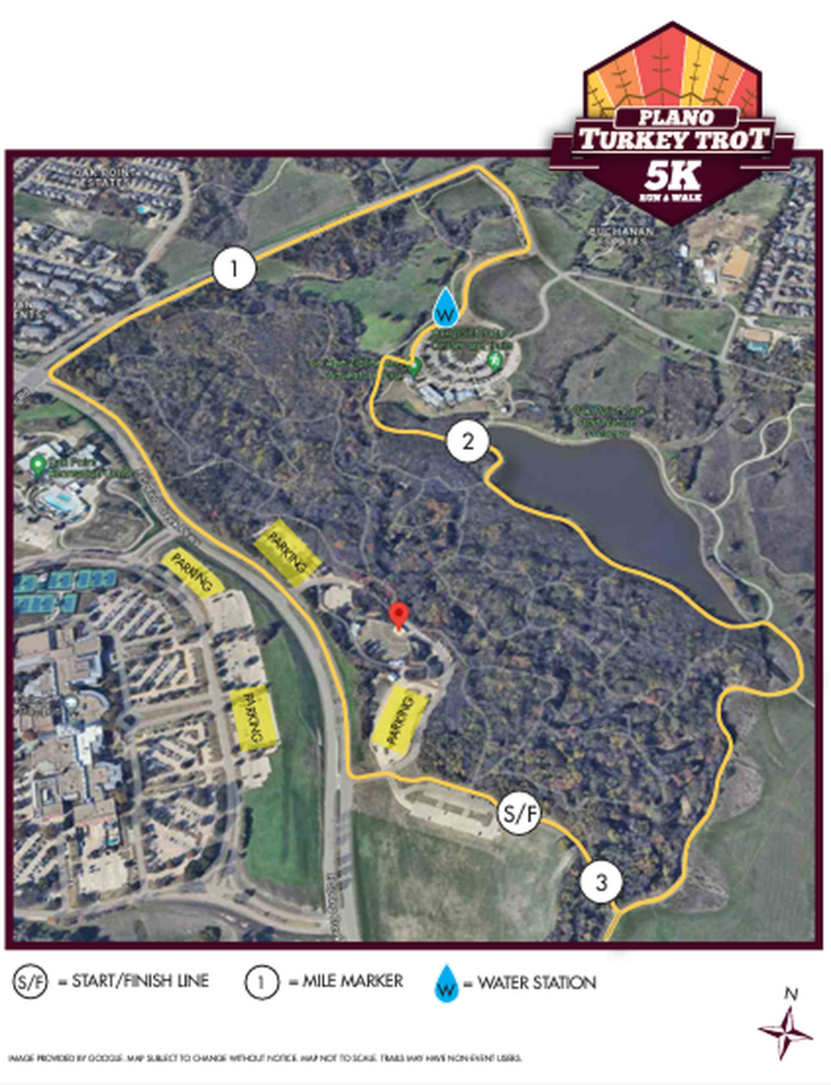 Plano Turkey Trot 5K route.