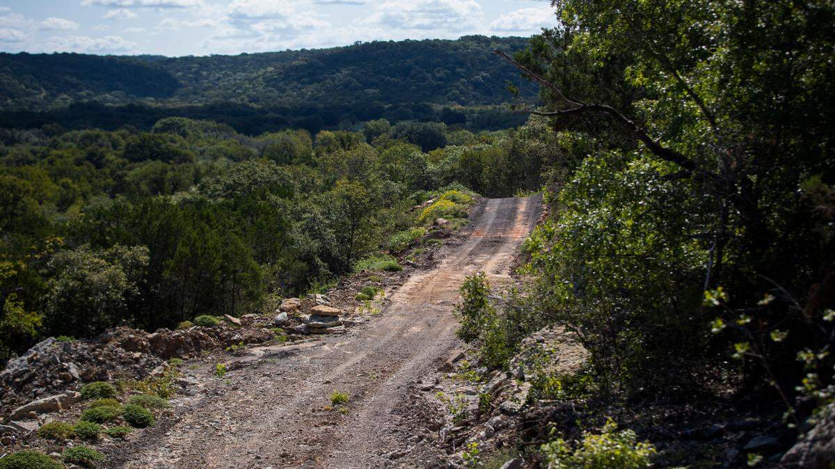 Park Ranger James Adams fondly calls this stretch of road the “y’all come back view’ at Palo Pinto Mountains State Park, which is still under construction.