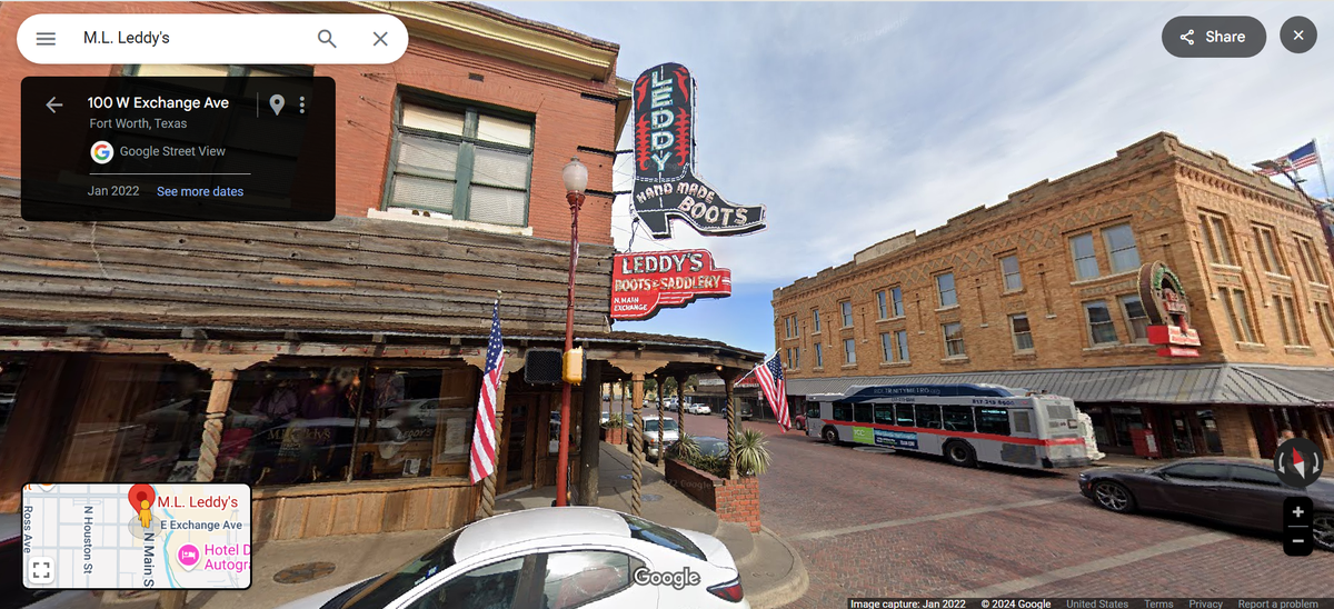 M.L. Leddy’s is located at 2455 N. Main St. in the Fort Worth Stockyards.
